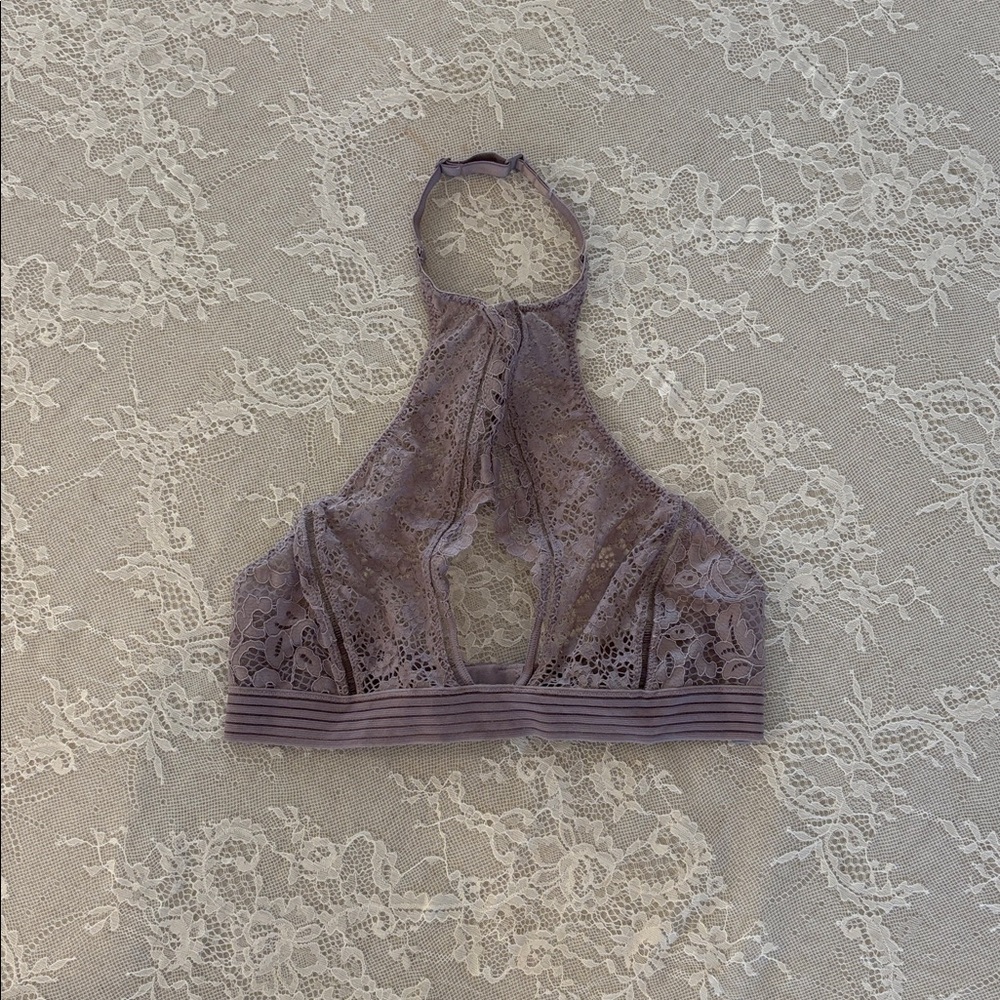Victorias Secret Dusty Lavender Halter Lace Bralette
